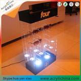 Plexiglass box LED luminous glasses showcase custom